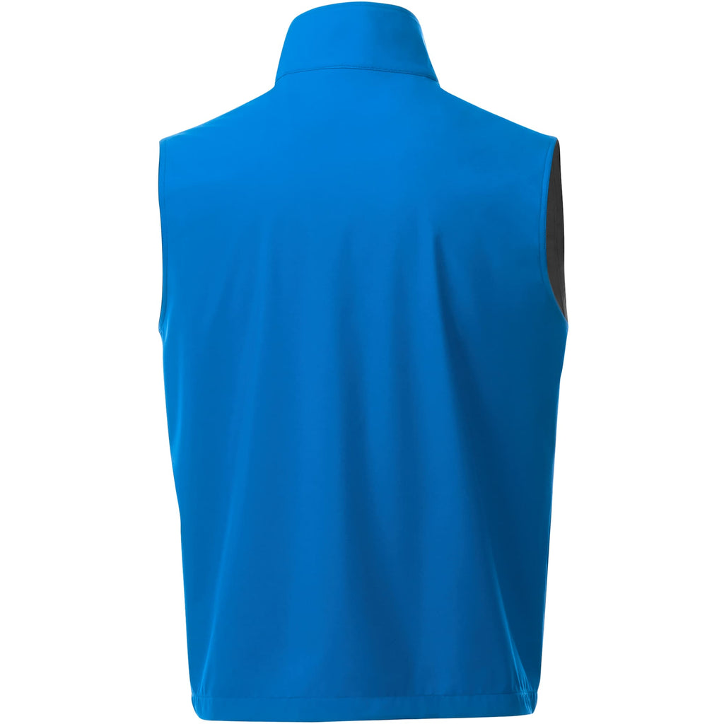 Warlow Waterproof Softshell Vest for Men Embroidery - Olympic Blue - Back Flat