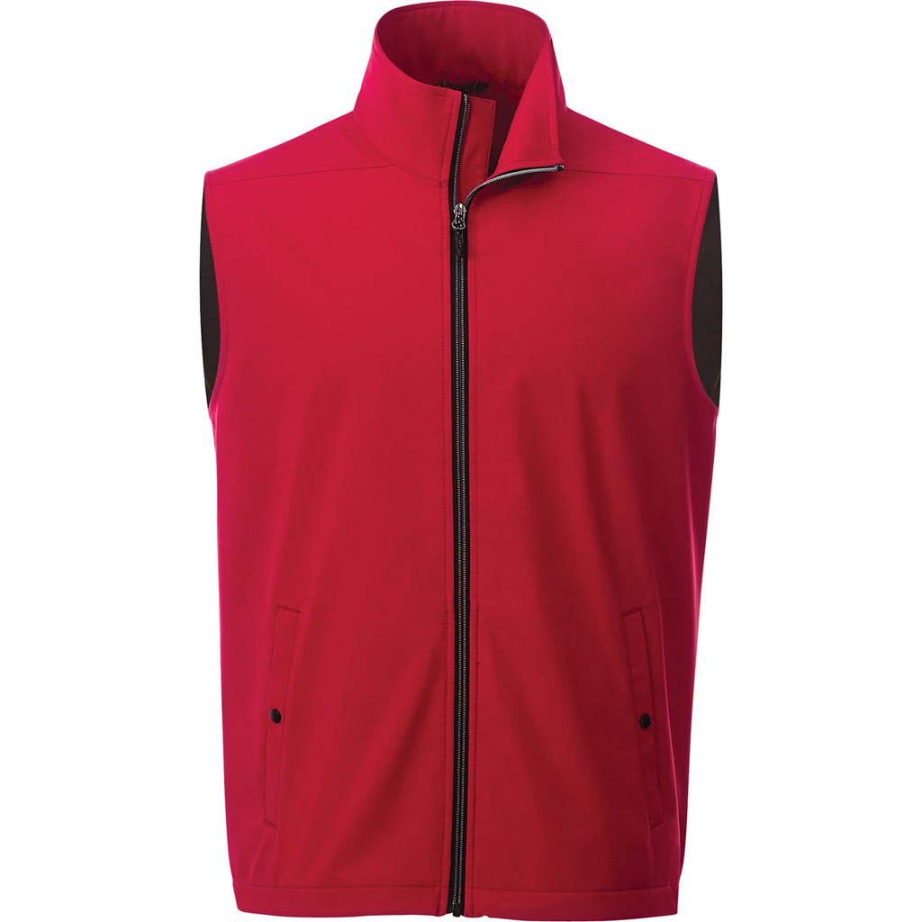 Warlow Waterproof Softshell Vest for Men Embroidery - Team Red - Front Flat
