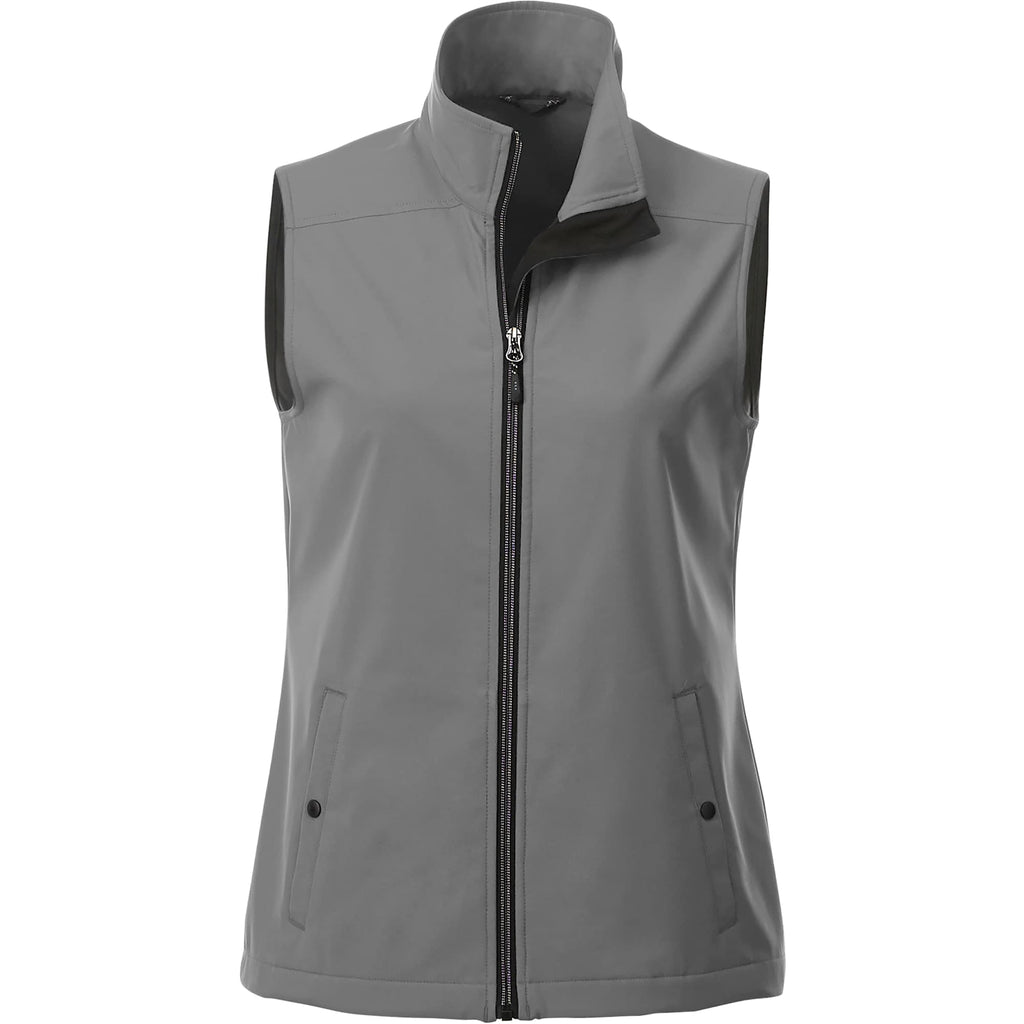 Warlow Waterproof Softshell Vest for Women Laser Engraving - Quarry - Front Flat