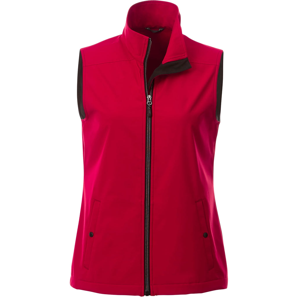 Warlow Waterproof Softshell Vest for Women Laser Engraving - Team Red - Front Flat