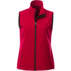 Warlow Waterproof Softshell Vest for Women Laser Engraving - Team Red - Front Flat