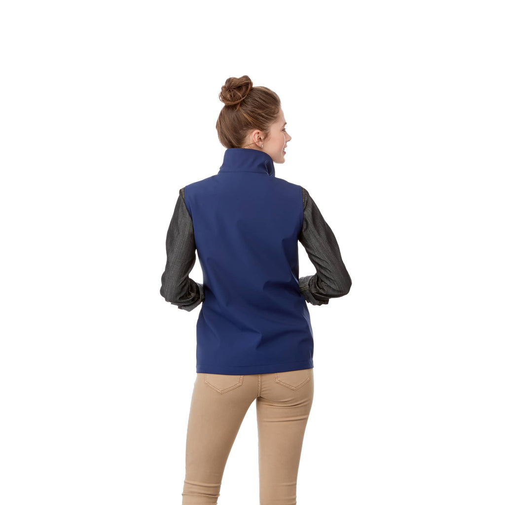 Warlow Waterproof Softshell Vest for Women Laser Engraving - Vintage Navy - Back On Model