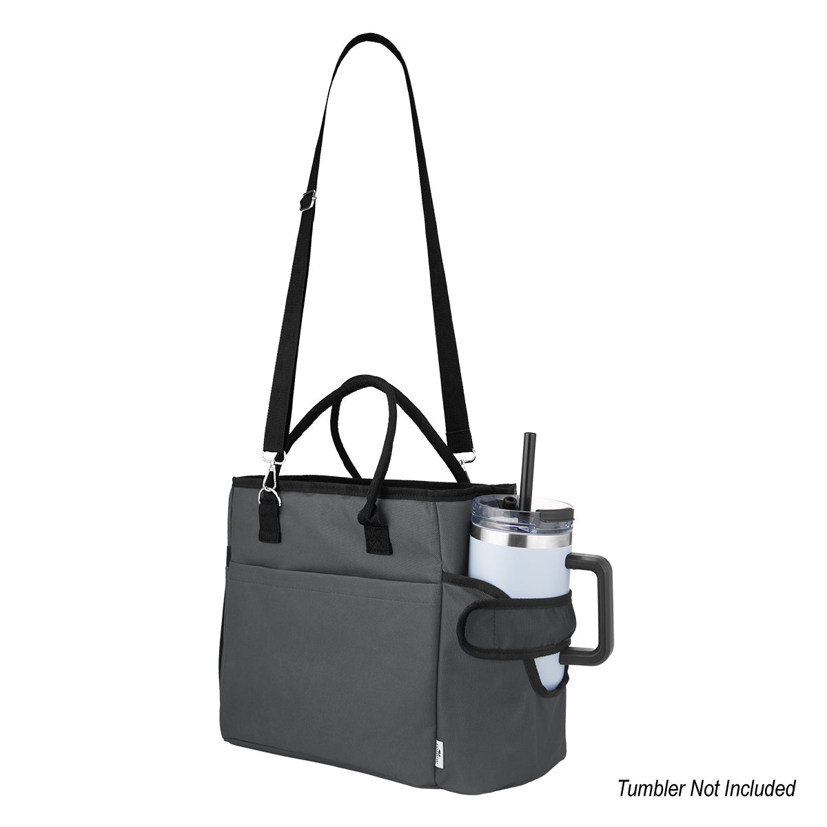Warren Cooler Tote Bag for 16 Cans Embroidery - Gray - Angle