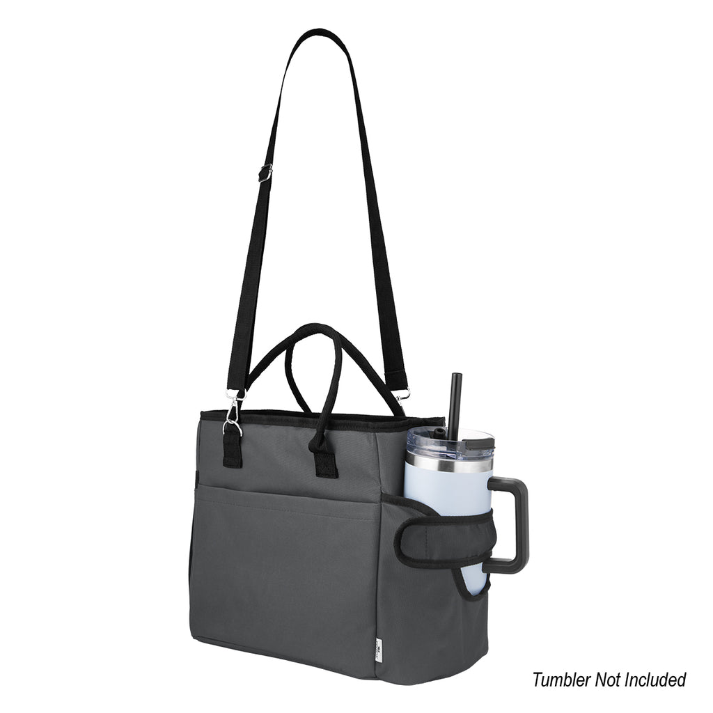 Warren Cooler Tote Bag for 16 Cans Embroidery - Gray - Angle