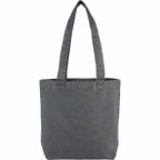 Washed Recycled Cotton Tote with Denim Look, 10 oz Transfer - Black - Back