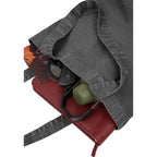 Washed Recycled Cotton Tote with Denim Look, 10 oz Transfer - Black - Propped 2