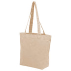 Washed Recycled Cotton Tote with Denim Look, 10 oz Transfer - Natural - Left Angle