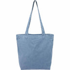 Washed Recycled Cotton Tote with Denim Look, 10 oz Transfer - Navy - Back