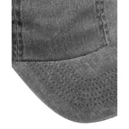 Washed Six Panel Ball Cap in Recycled Cotton Embroidery - Black - Detail 2