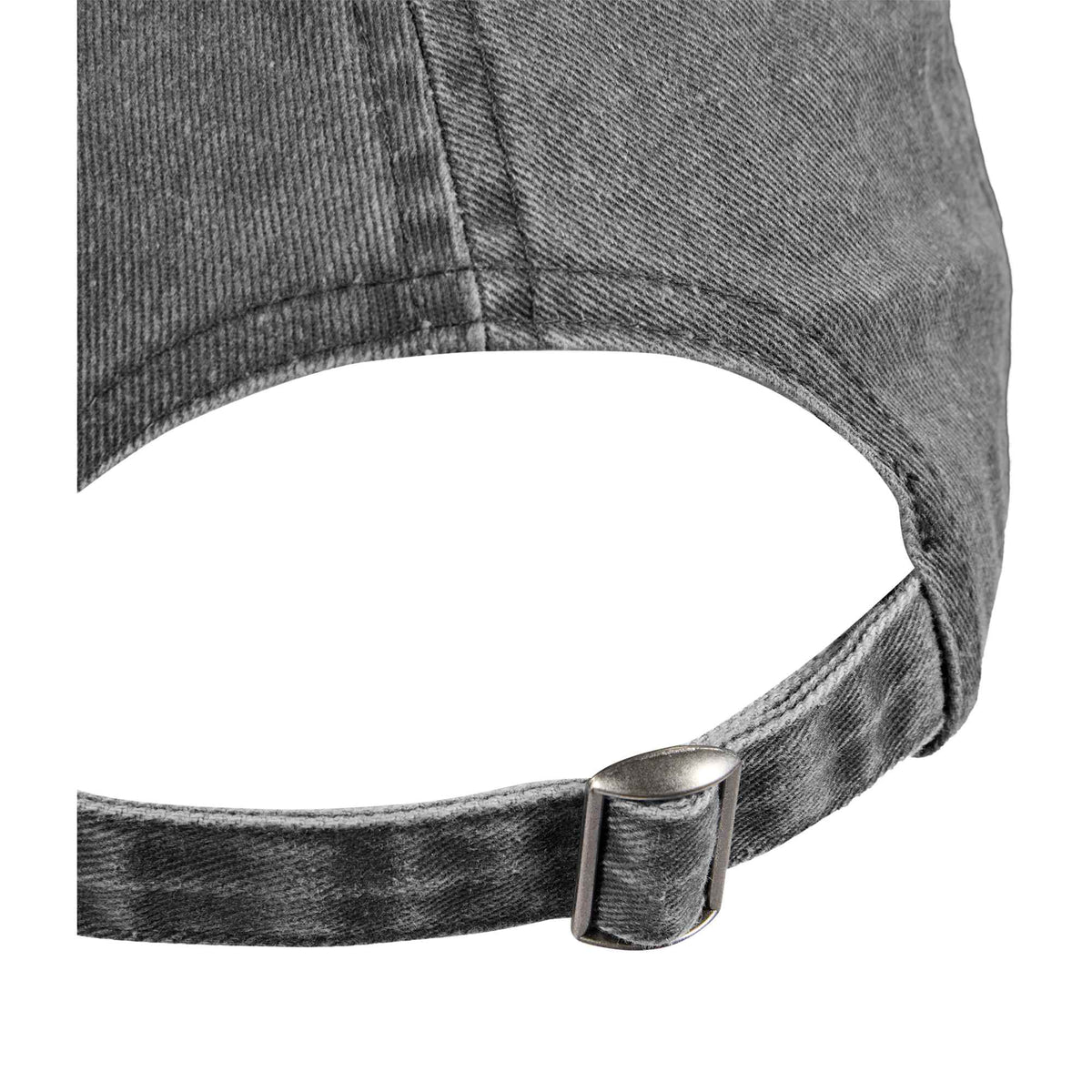 Washed Six Panel Ball Cap in Recycled Cotton Embroidery - Black - Detail