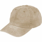 Washed Six Panel Ball Cap in Recycled Cotton Embroidery - Desert Khaki - Alternate 2