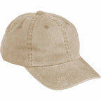 Washed Six Panel Ball Cap in Recycled Cotton Embroidery - Desert Khaki - Alternate