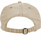 Washed Six Panel Ball Cap in Recycled Cotton Embroidery - Desert Khaki - Back