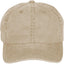 Washed Six Panel Ball Cap in Recycled Cotton Embroidery - Desert Khaki - Front