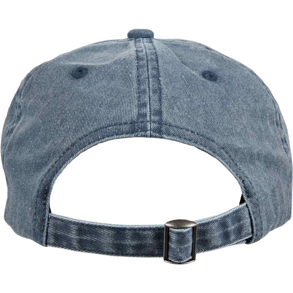 Washed Six Panel Ball Cap in Recycled Cotton Embroidery - Vintage Navy - Back