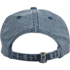 Washed Six Panel Ball Cap in Recycled Cotton Embroidery - Vintage Navy - Back