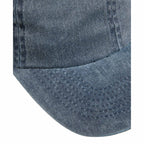 Washed Six Panel Ball Cap in Recycled Cotton Embroidery - Vintage Navy - Detail 2