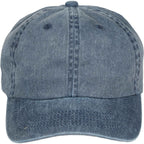 Washed Six Panel Ball Cap in Recycled Cotton Embroidery - Vintage Navy - Front
