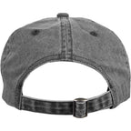 Washed Six Panel Ball Cap in Recycled Cotton Transfer - Black - Back