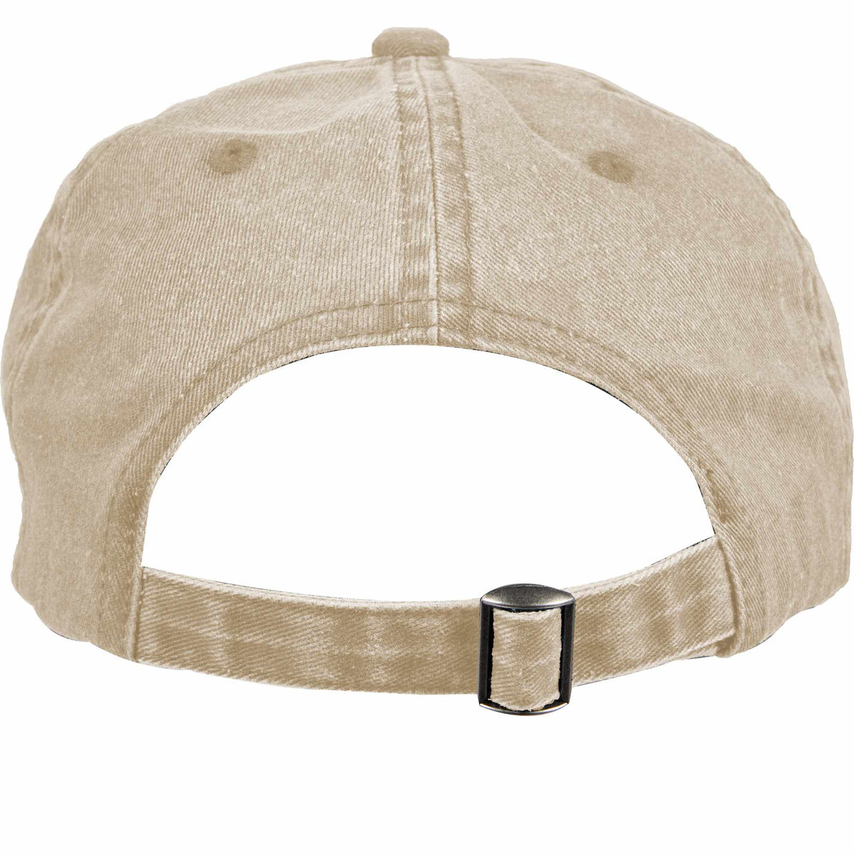 Washed Six Panel Ball Cap in Recycled Cotton Transfer - Desert Khaki - Back