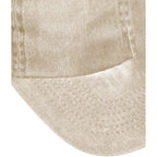 Washed Six Panel Ball Cap in Recycled Cotton Transfer - Desert Khaki - Detail 2