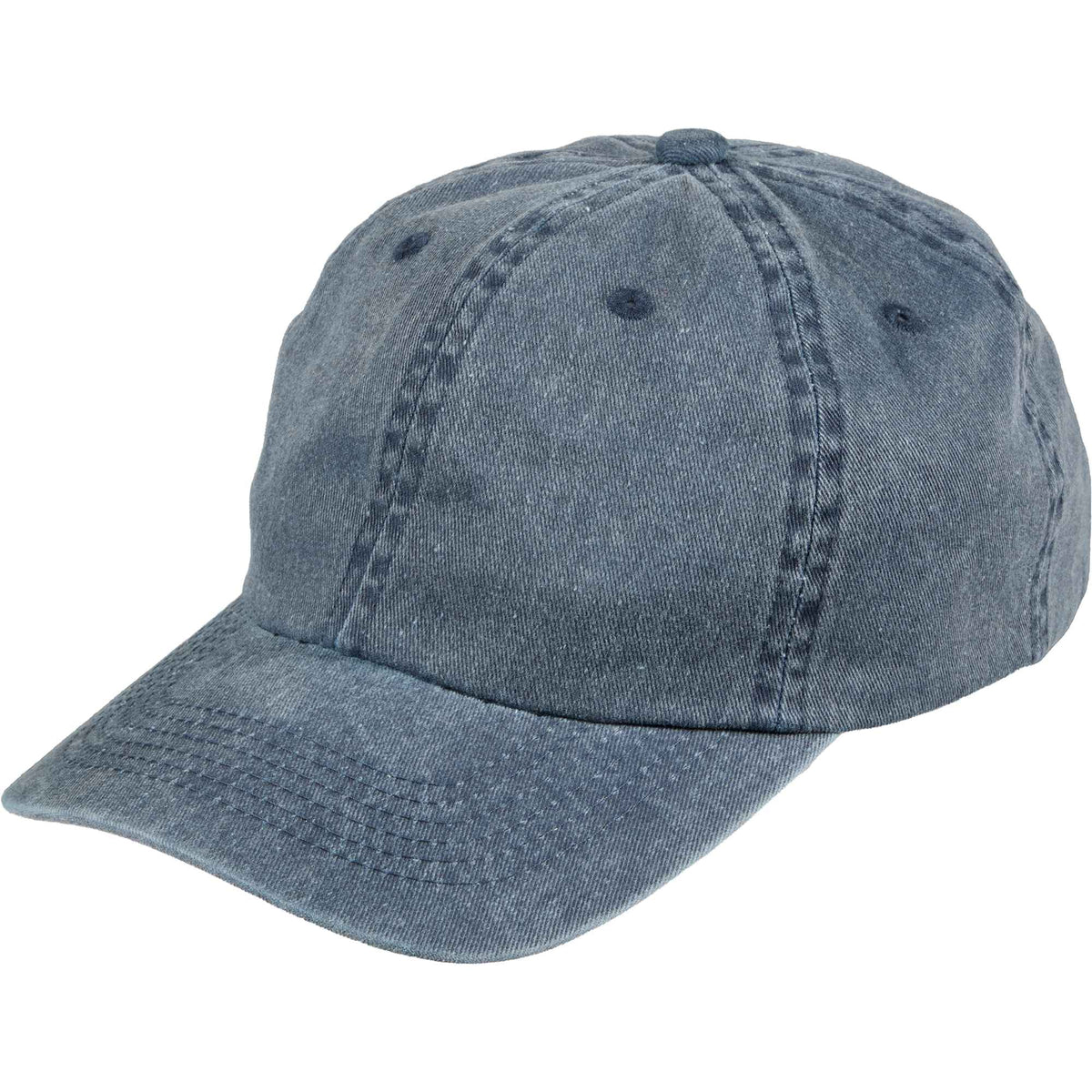 Washed Six Panel Ball Cap in Recycled Cotton Transfer - Vintage Navy - Alternate 2