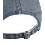Washed Six Panel Ball Cap in Recycled Cotton Transfer - Vintage Navy - Detail