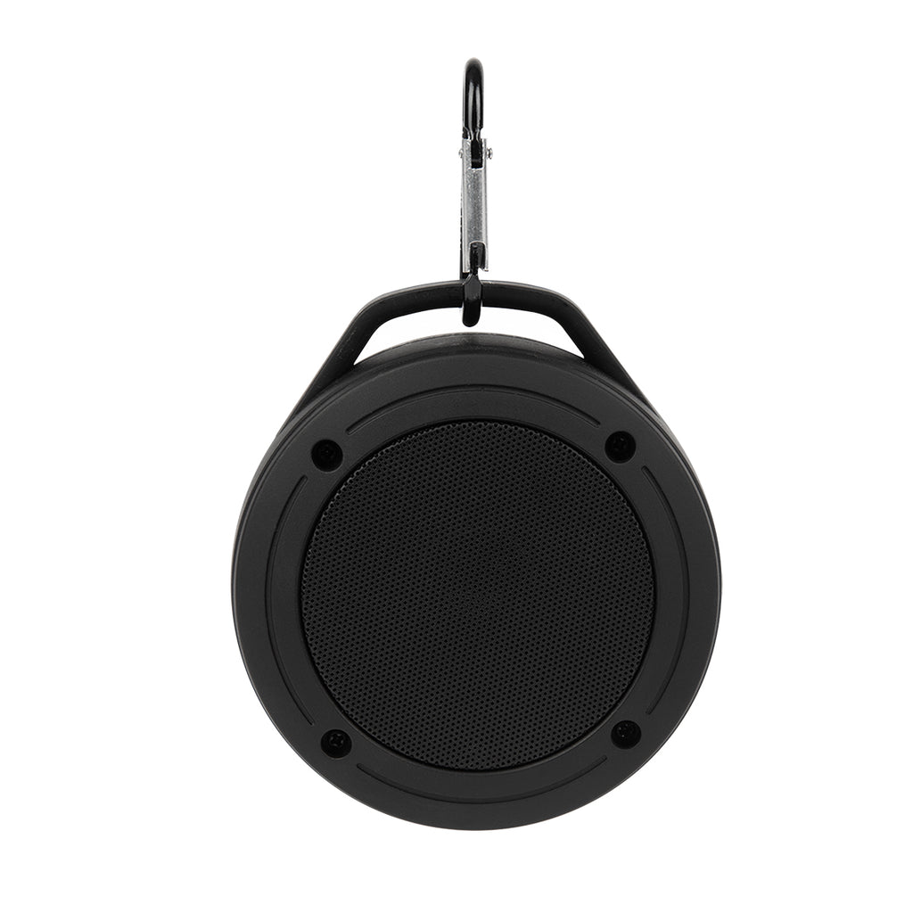 Water Resistant Speaker with Carabiner - Black - Front