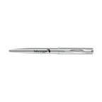 Waterman Allure Ballpoint Pen, Blue Ink Laser Engraving - Chrome - Silver Trim - View 2