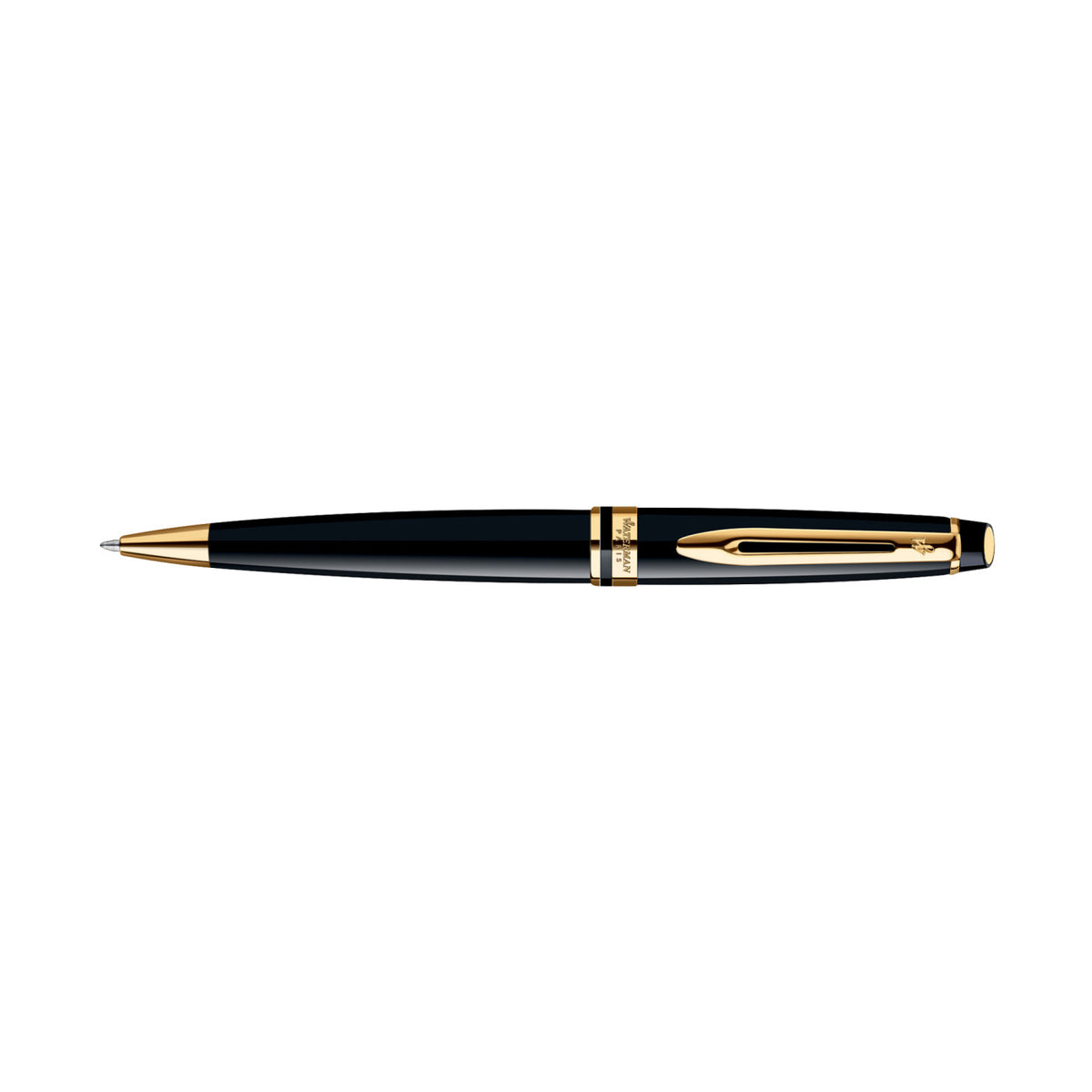 Waterman Expert Ballpoint Pen in a Luxury Gift Box Laser Engraving - Black - Gold Trim - View 3