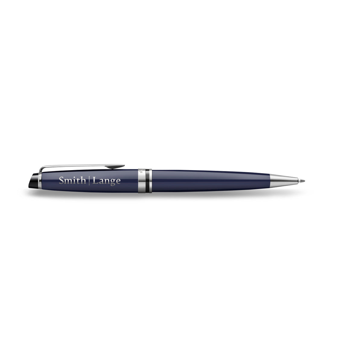 Waterman Expert Ballpoint Pen in a Luxury Gift Box Laser Engraving - Blue - Chrome Trim - View 1