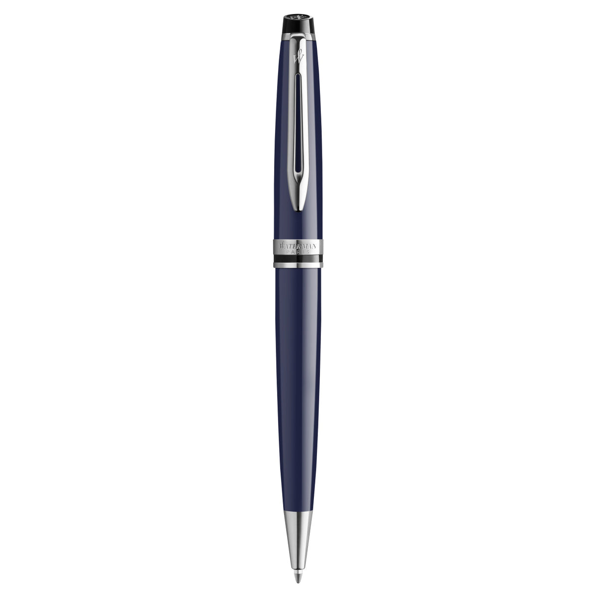 Waterman Expert Ballpoint Pen in a Luxury Gift Box Laser Engraving - Blue - Chrome Trim - View 2