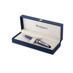 Waterman Expert Ballpoint Pen in a Luxury Gift Box Laser Engraving - Blue - Chrome Trim - View 4