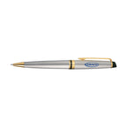 Waterman Expert Ballpoint Pen in a Luxury Gift Box Laser Engraving - Stainless Steel - Gold Trim - View 1