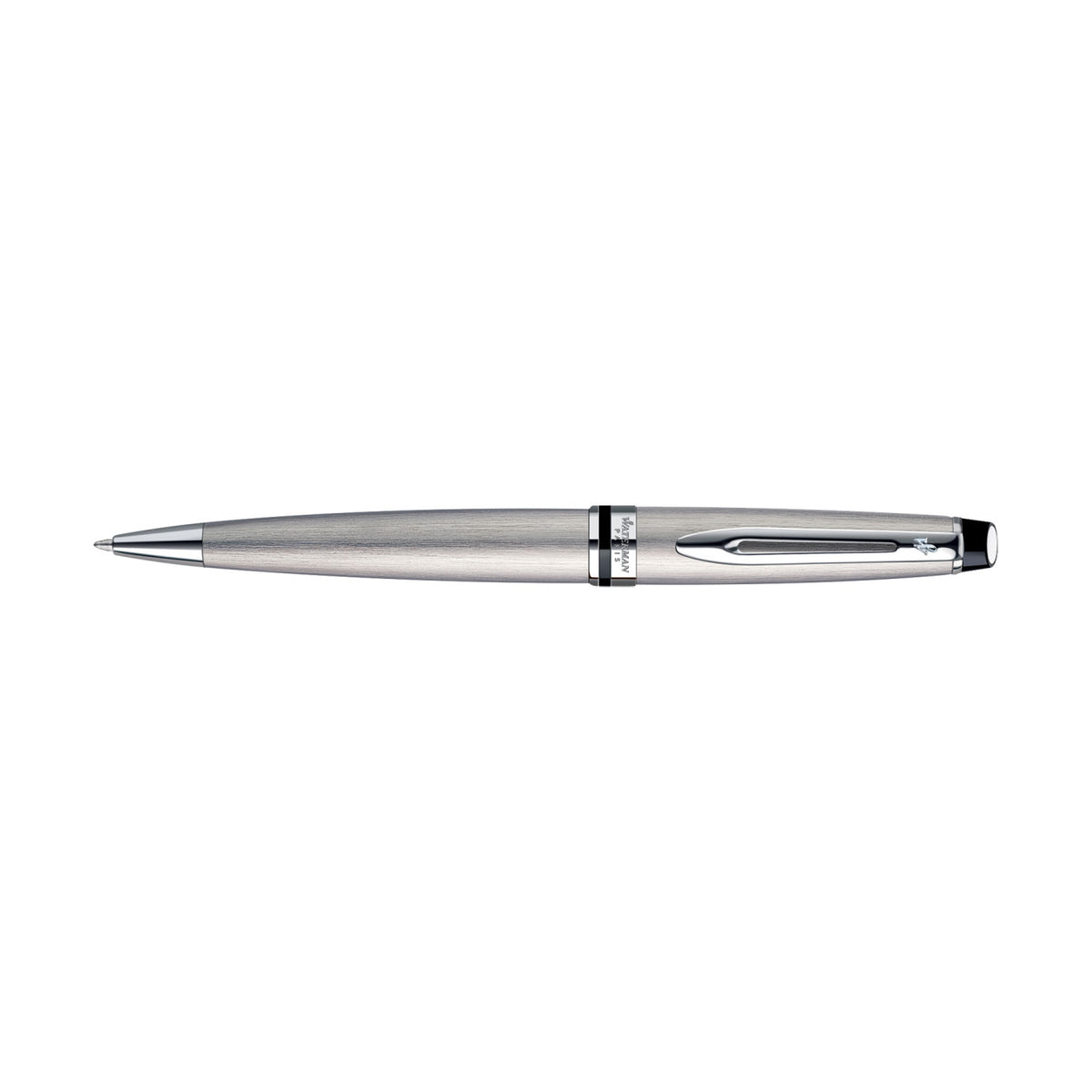 Waterman Expert Ballpoint Pen in a Luxury Gift Box Laser Engraving - Stainless Steel - Silver Trim - View 2