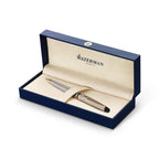 Waterman Expert Ballpoint Pen in a Luxury Gift Box - Stainless Steel - Gold Trim - View 3