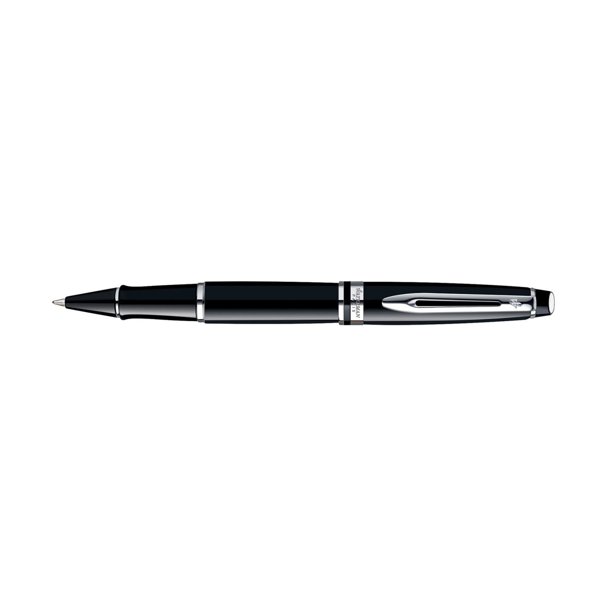 Waterman Expert Rollerball Pen, Black with Silver Trim - Black - Silver Trim - View 2