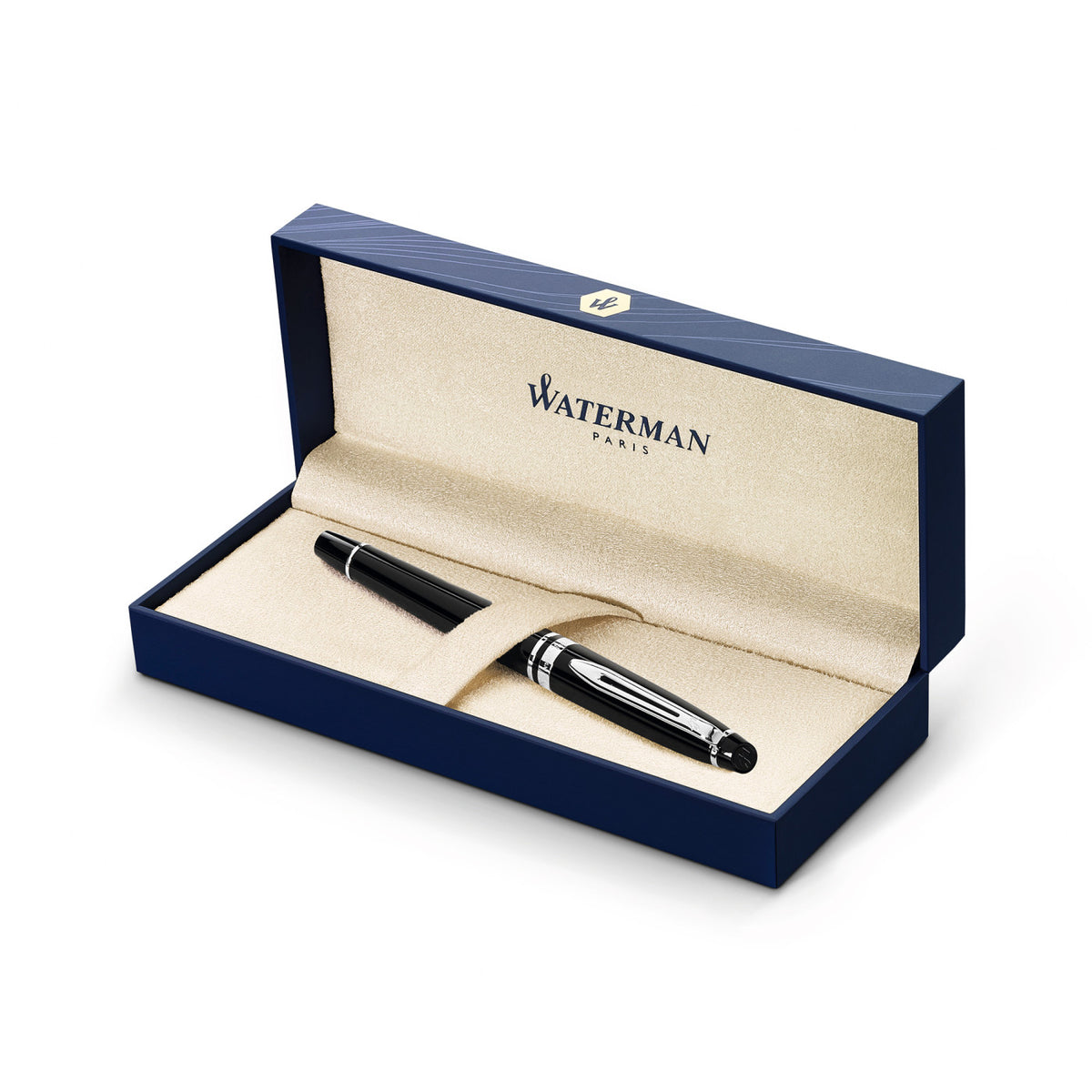 Waterman Expert Rollerball Pen, Black with Silver Trim - Black - Silver Trim - View 4