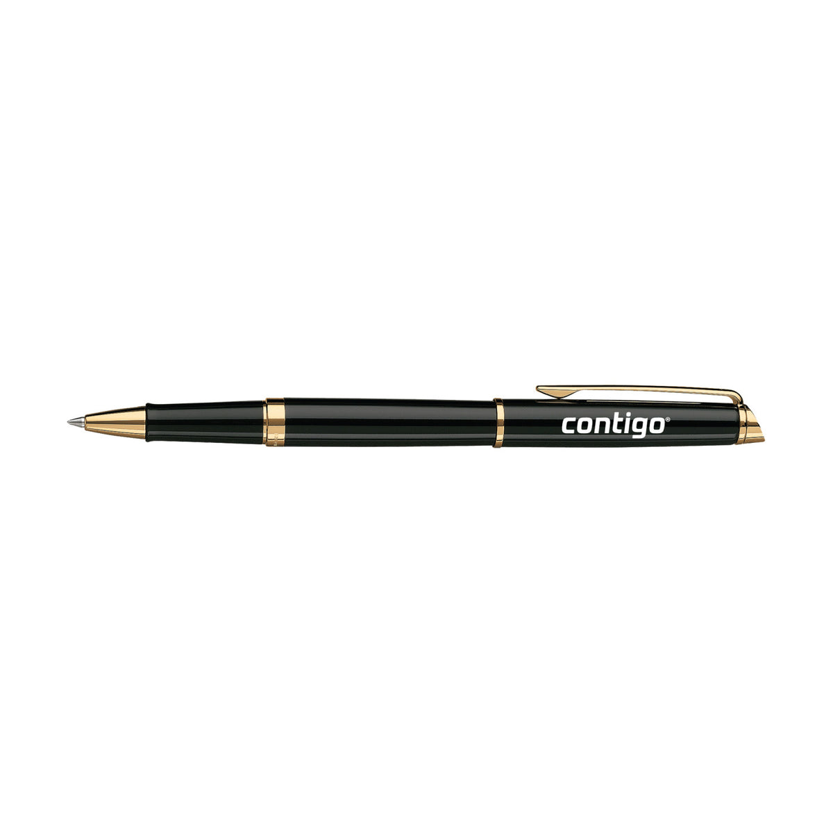 Waterman Hemisphere Rollerball Pen, Black Ink Laser Engraving - Black - Gold Trim - View 1