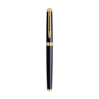 Waterman Hemisphere Rollerball Pen, Black Ink Laser Engraving - Black - Gold Trim - View 2