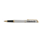 Waterman Hemisphere Rollerball Pen, Black Ink Laser Engraving - Stainless Steel - Gold Trim - View 1