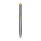 Waterman Hemisphere Rollerball Pen, Black Ink Laser Engraving - Stainless Steel - Gold Trim - View 2