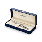 Waterman Hemisphere Rollerball Pen, Black Ink Laser Engraving - Stainless Steel - Silver Trim - View 2