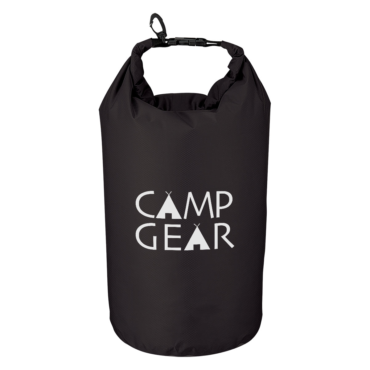 Waterproof Dry Bag, Large - Black - Silk Screen