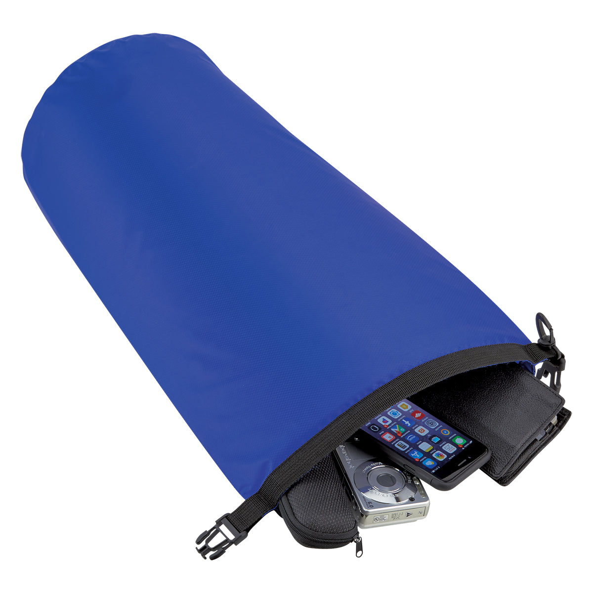 Waterproof Dry Bag, Large - Royal Blue - Propped
