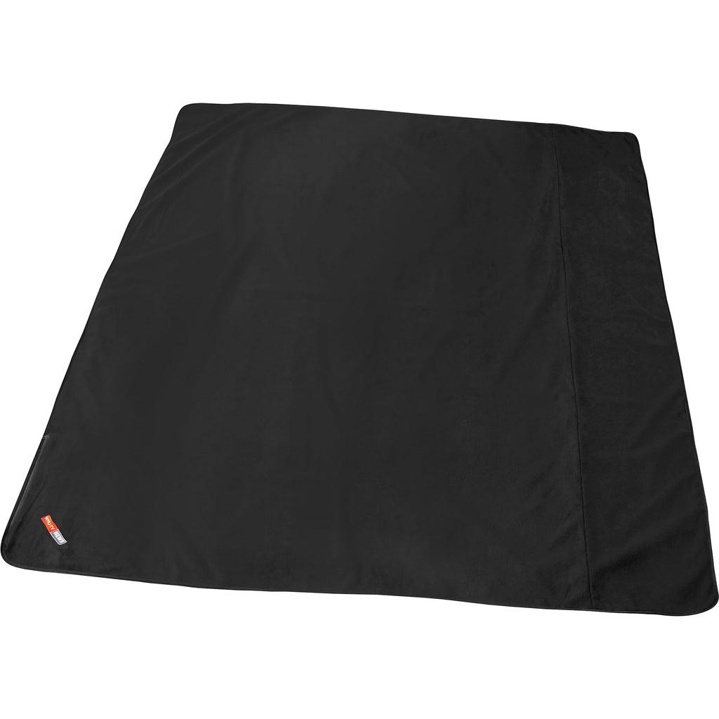 Waterproof Fleece Outdoor Blanket with Pouch, Oversized Transfer - Black - Photo 2