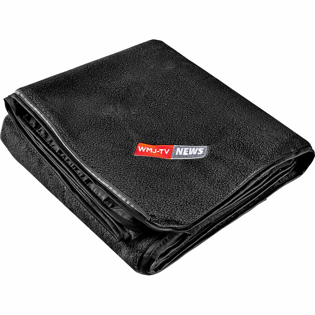 Waterproof Fleece Outdoor Blanket with Pouch, Oversized Transfer - Black - Photo