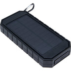 Waterproof Solar Power Bank with 15W Wireless Charging, 10,000 mAh Full Color - Black - Back 2
