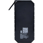 Waterproof Solar Power Bank with 15W Wireless Charging, 10,000 mAh Full Color - Black - Back