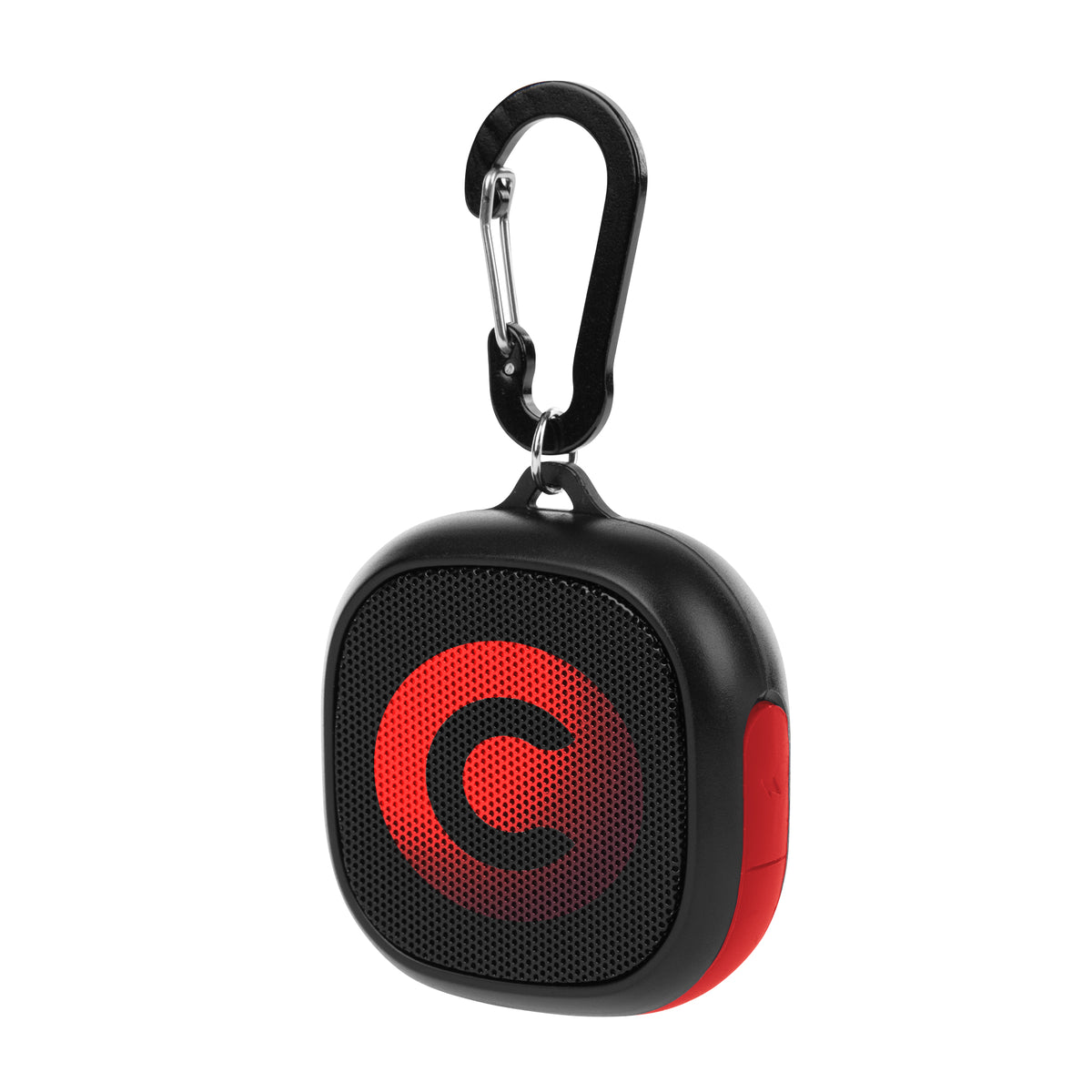 Waterproof Speaker with Carabiner Clip - Red - Full Color